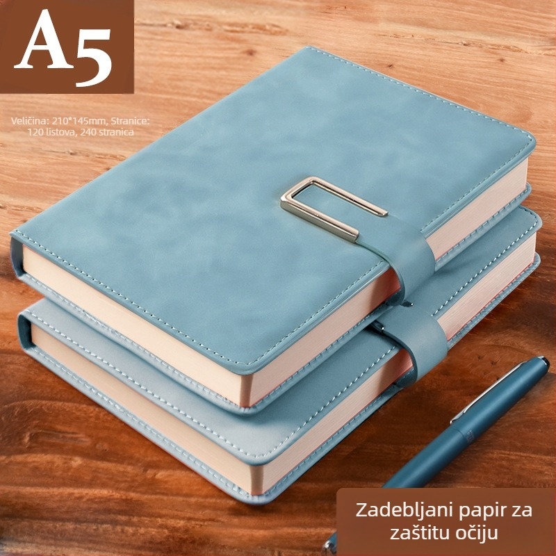 Bilježnica od debele kože s kopčom, poslovni ljudi, jednostavni studenti, 5, knjiga za evidenciju sastanaka