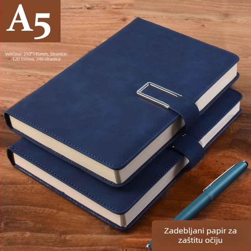 Bilježnica od debele kože s kopčom, poslovni ljudi, jednostavni studenti, 5, knjiga za evidenciju sastanaka