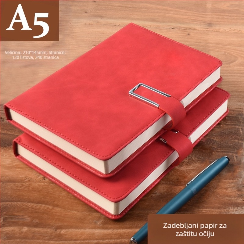 Bilježnica od debele kože s kopčom, poslovni ljudi, jednostavni studenti, 5, knjiga za evidenciju sastanaka