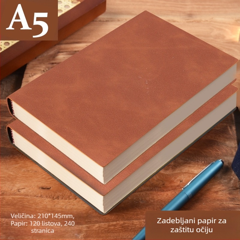 Bilježnica od debele kože s kopčom, poslovni ljudi, jednostavni studenti, 5, knjiga za evidenciju sastanaka
