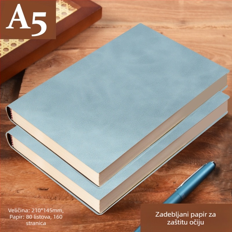 Bilježnica od debele kože s kopčom, poslovni ljudi, jednostavni studenti, 5, knjiga za evidenciju sastanaka