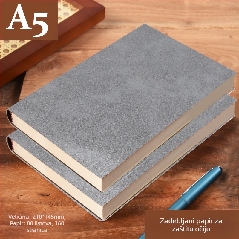 Bilježnica od debele kože s kopčom, poslovni ljudi, jednostavni studenti, 5, knjiga za evidenciju sastanaka