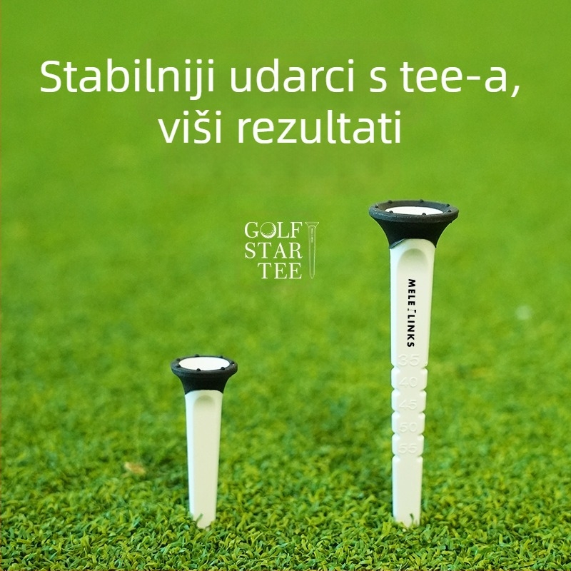 Kombinacija dugih i kratkih golfskih čavala Merit star tee može se podesiti za poboljšanje stabilnosti, plastični tee