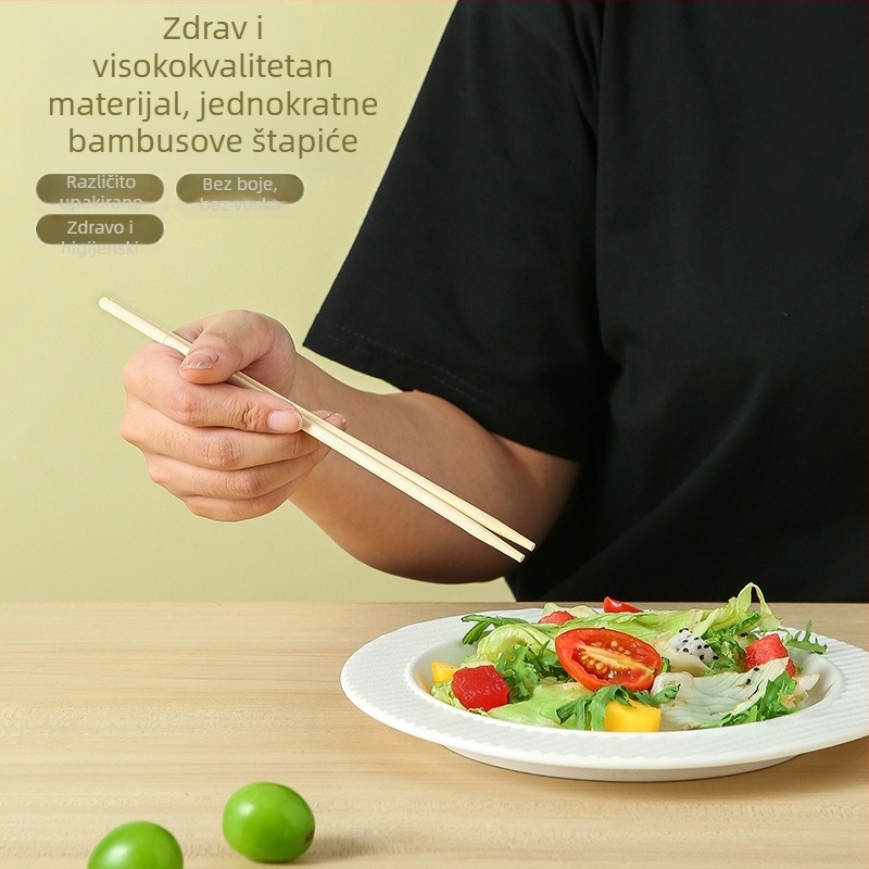 Štapići za jednokratnu upotrebu, cijela vrećica, neovisno pakiranje, bambusovi štapići za jelo, komercijalni restoran za van, posebno pakiranje za brzu hranu, okrugli štapići za jelo na veliko