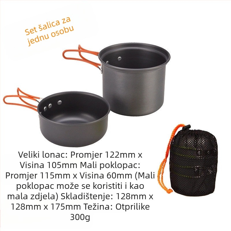 Vanjski lonac s jednom pločom za kuhanje, set za piknik, ultra lagani prijenosni lonac za piknik