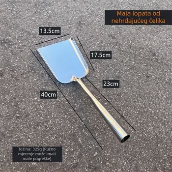 Lopata od nehrđajućeg čelika s debelom drškom, staromodna dugačka drška, velika i mala lopata za vatru i ugljen, lopata za čišćenje kućnog smeća, zidarska lopata za vađenje pepela