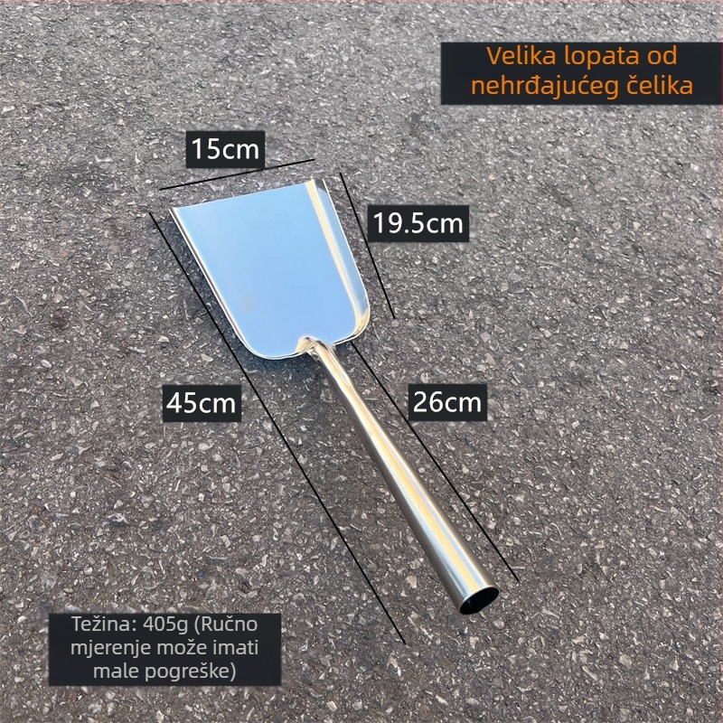 Lopata od nehrđajućeg čelika s debelom drškom, staromodna dugačka drška, velika i mala lopata za vatru i ugljen, lopata za čišćenje kućnog smeća, zidarska lopata za vađenje pepela