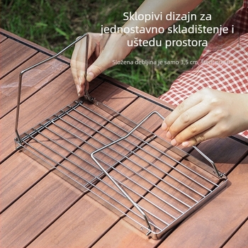 Vanjski sklopivi štednjak s crtanim motivom, stalak za roštilj, kamperska peć, kuhanje čaja, kućanstvo, unutarnji roštilj na ugljen, stalak za roštilj