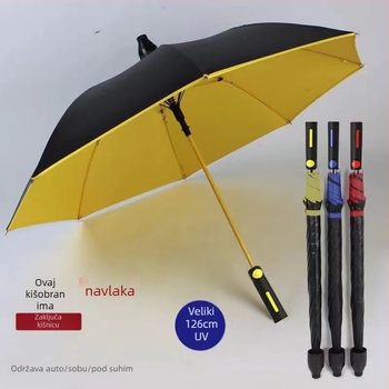 Vodootporna futrola, kišobran s dugom ručkom, veliko oko, kiša, dvostruka namjena, zaštita od oluje, ravna šipka od vlakana, jaka i izdržljiva krema za sunčanje za golf