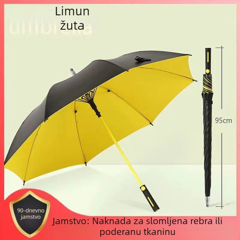 Vodootporna futrola, kišobran s dugom ručkom, veliko oko, kiša, dvostruka namjena, zaštita od oluje, ravna šipka od vlakana, jaka i izdržljiva krema za sunčanje za golf