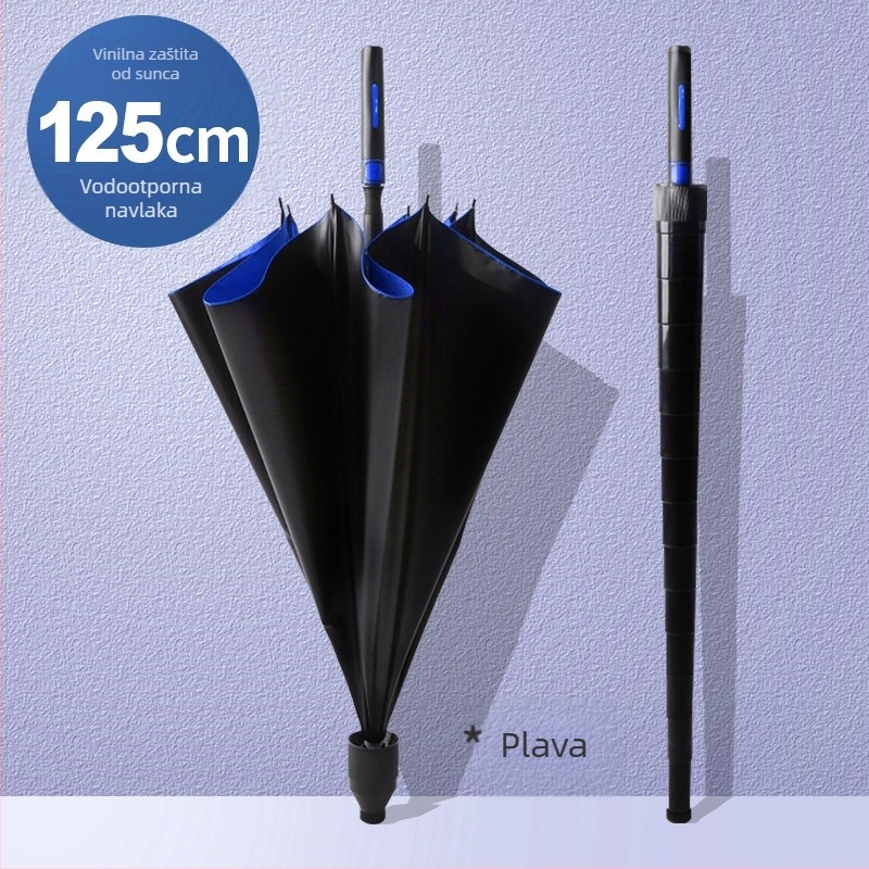 Vodootporna futrola, kišobran s dugom ručkom, veliko oko, kiša, dvostruka namjena, zaštita od oluje, ravna šipka od vlakana, jaka i izdržljiva krema za sunčanje za golf