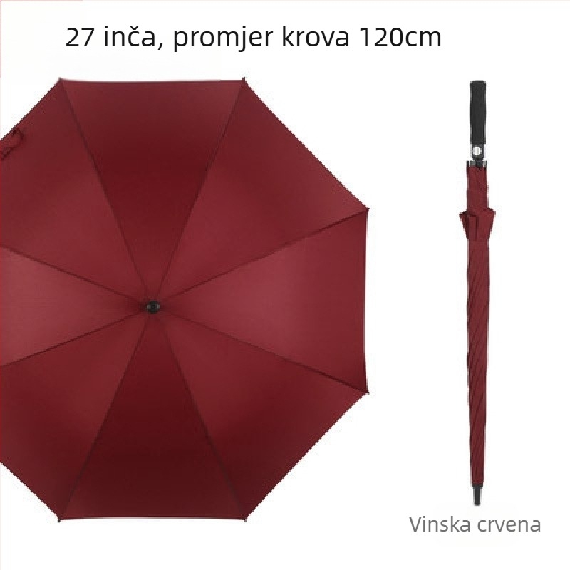 Vodootporna futrola, kišobran s dugom ručkom, veliko oko, kiša, dvostruka namjena, zaštita od oluje, ravna šipka od vlakana, jaka i izdržljiva krema za sunčanje za golf