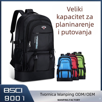 Veliki ruksak za muškarce, veliki putni ruksak za žene, putni planinarski ruksak za vanjsku upotrebu velikog kapaciteta za prtljagu