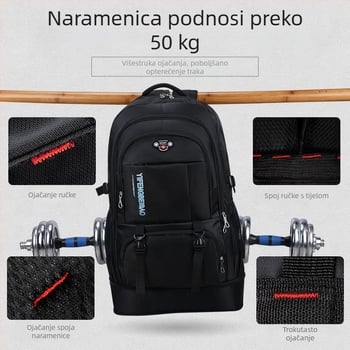 Veliki ruksak za muškarce, veliki putni ruksak za žene, putni planinarski ruksak za vanjsku upotrebu velikog kapaciteta za prtljagu