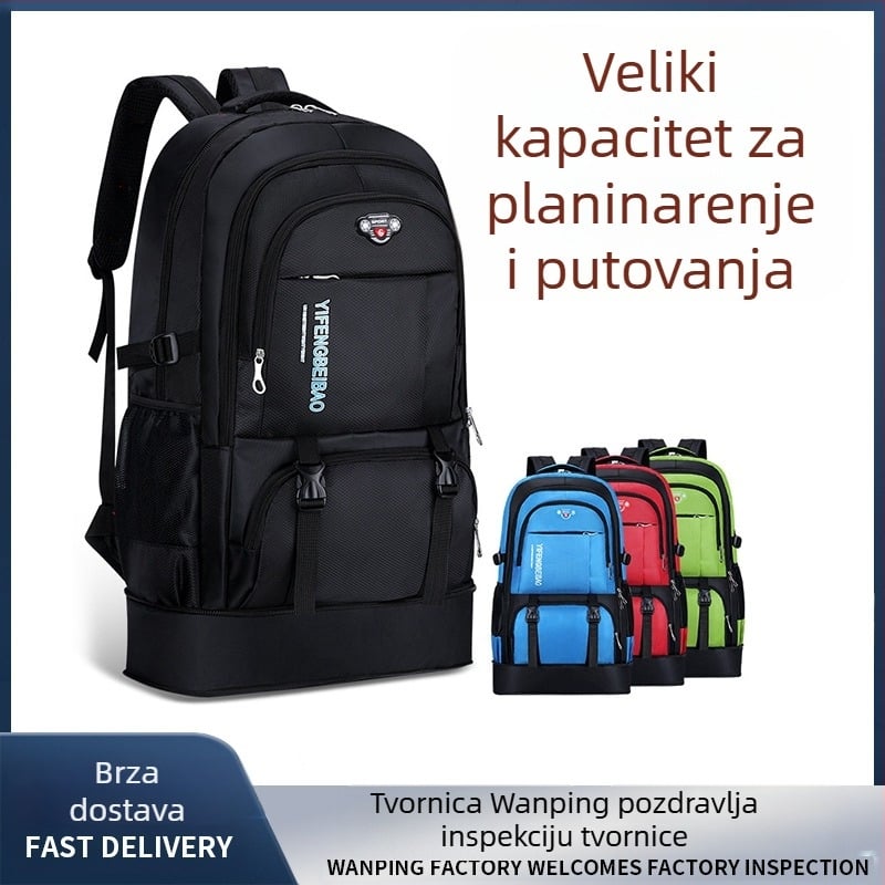 Veliki ruksak za muškarce, veliki putni ruksak za žene, putni planinarski ruksak za vanjsku upotrebu velikog kapaciteta za prtljagu
