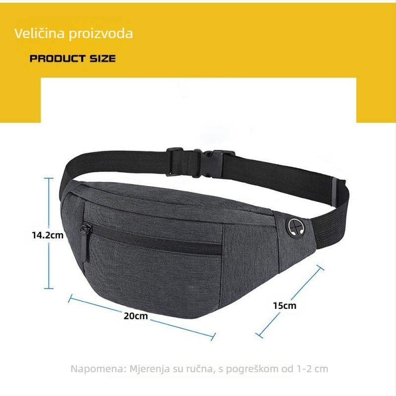 Vanjska dinamična torba za struk, višenamjenska torba za slobodno vrijeme, putovanja i crossbody prsa, vodootporna za fitness i trčanje, torba za pohranu mobitela