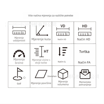 Punjivi teleskop, laserski daljinomjer, bočni zaslon osjetljiv na dodir, glasovna obavijest, glasnoća terena za golf, višenamjenski