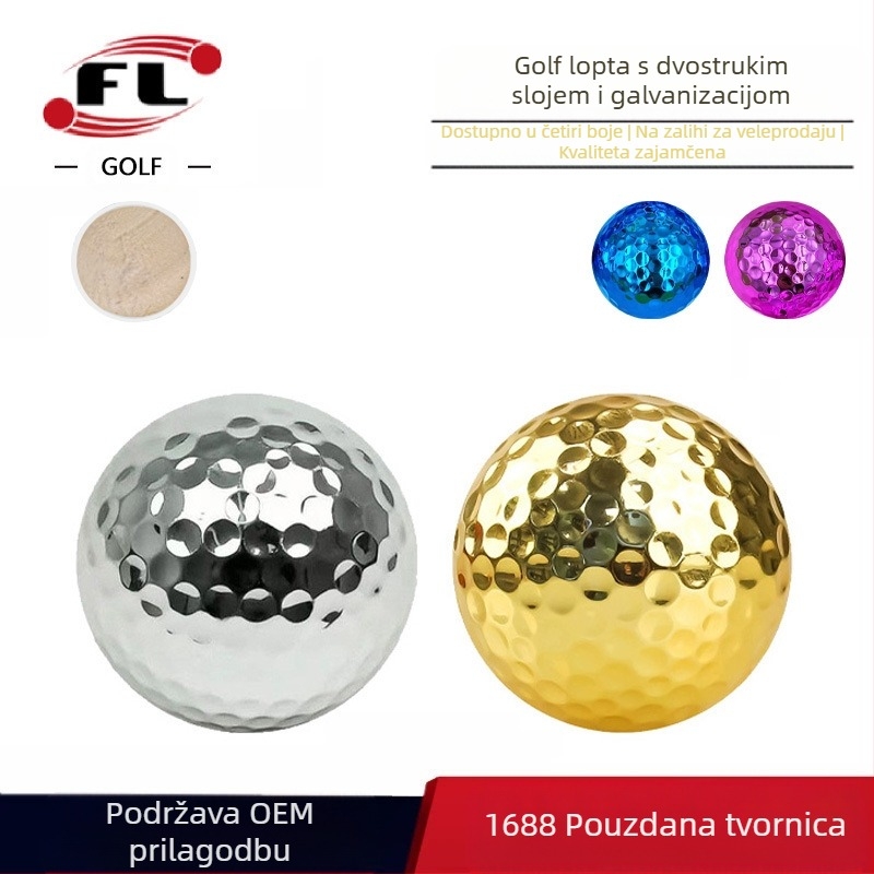 Fuli Sports Factory Direct Sales Golf Gift Lopta Golf Galvanska lopta Šarena dvoslojna natjecateljska lopta u četiri boje