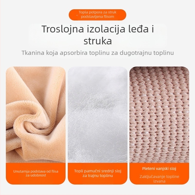 Zimski topli štitnik za struk, zadebljani baršunasti štitnik za struk, grijač za trbuh otporan na hladnoću, topla torba za struk, uniseks