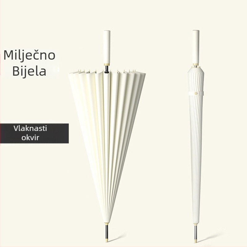 Kišobran od 24 kostiju, automatski kišobran, veliki, predimenzionirani, tvornički veleprodajni ravni kišobran s dugom ručkom, sunčan i kišan, logotip dvojne namjene