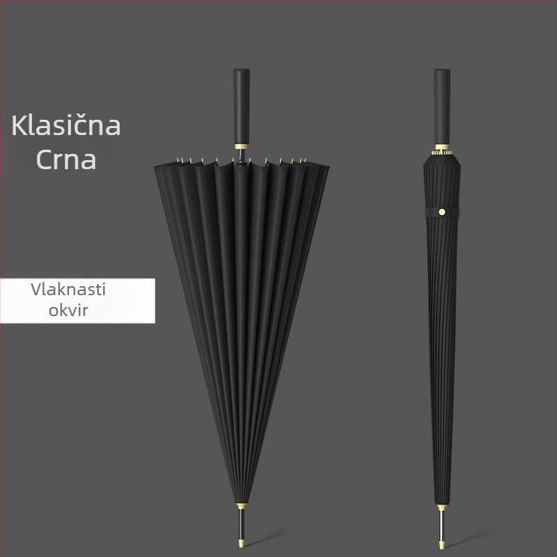 Kišobran od 24 kostiju, automatski kišobran, veliki, predimenzionirani, tvornički veleprodajni ravni kišobran s dugom ručkom, sunčan i kišan, logotip dvojne namjene