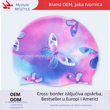 Kapa za plivanje za odrasle Amazon Color Butterfly kapa za plivanje za žene duga kosa silikonska kapa za plivanje za žene duga kosa uvećana
