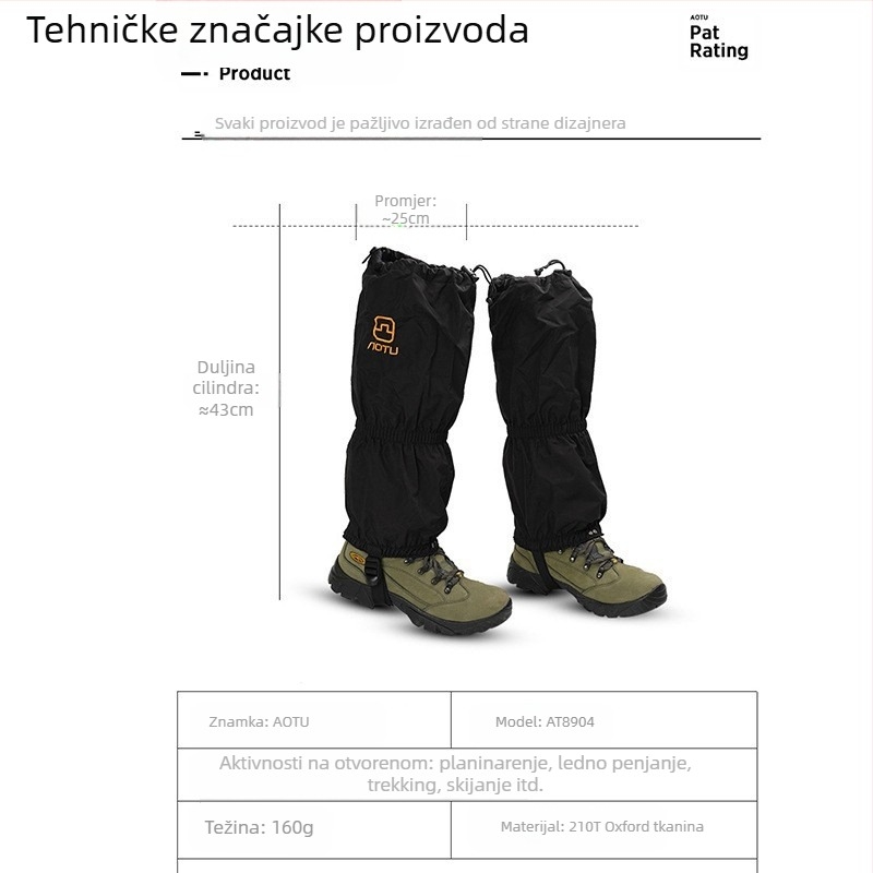 Skijaška navlaka za snijeg na otvorenom za muškarce i žene, planinarska, otporna na snijeg, zmije i pijesak, zaštita za noge, navlaka za cipele, navlaka za stopala 89 04