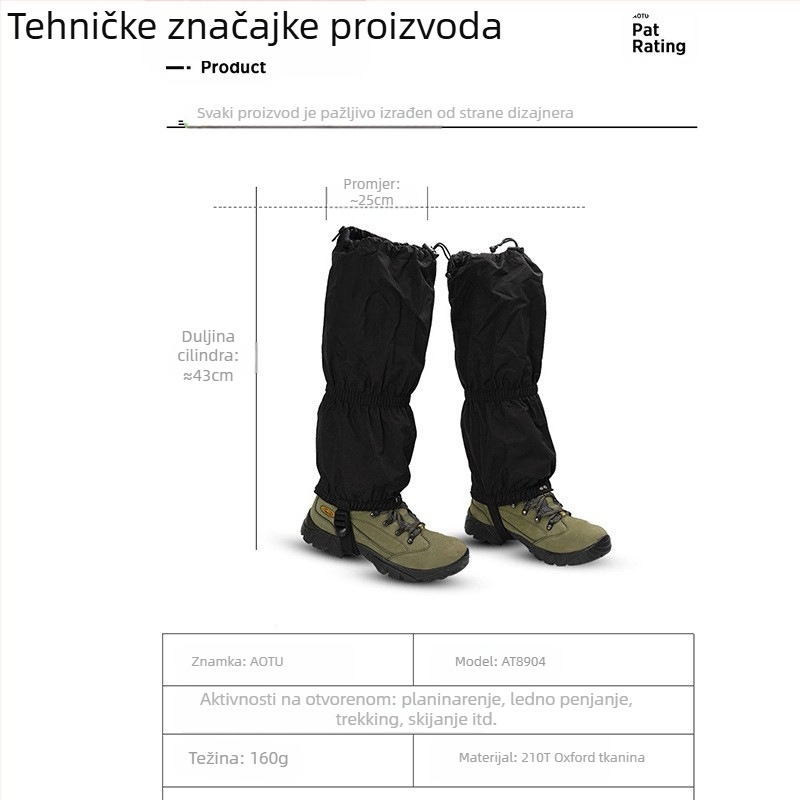 Skijaška navlaka za snijeg na otvorenom za muškarce i žene, planinarska, otporna na snijeg, zmije i pijesak, zaštita za noge, navlaka za cipele, navlaka za stopala 89 04