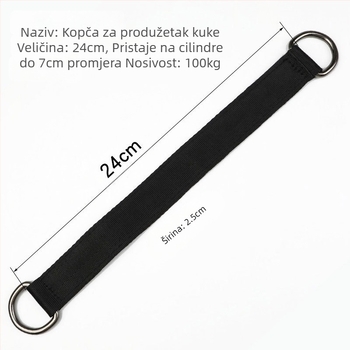 Produžetak horizontalne šipke s kukom za spajanje s oprugom i kopčom za vanjsko planinarenje i penjanje po stijenama, višenamjenski priključak s dvorištem