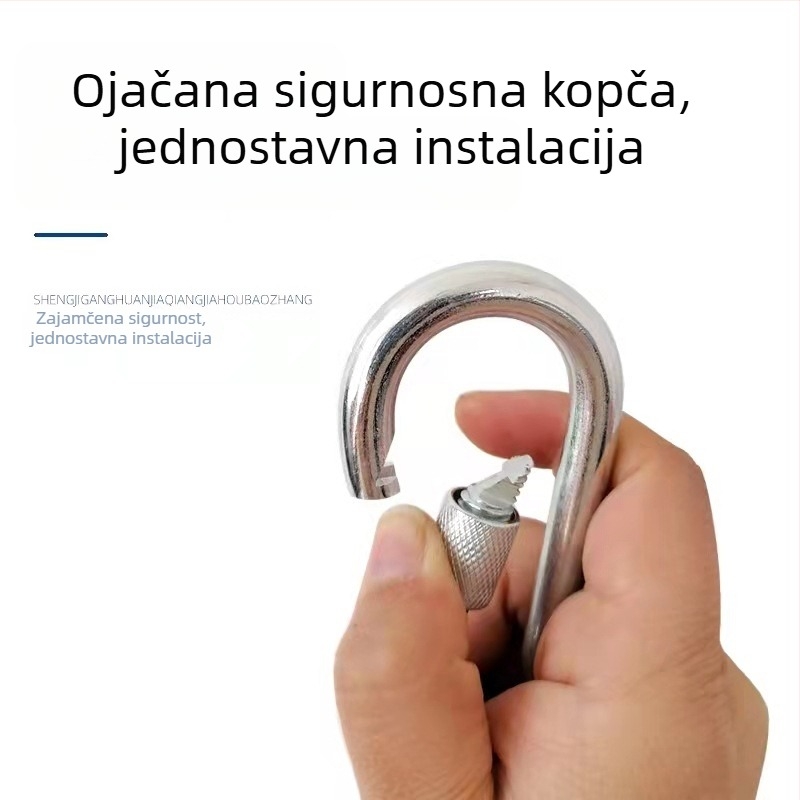 Produžetak horizontalne šipke s kukom za spajanje s oprugom i kopčom za vanjsko planinarenje i penjanje po stijenama, višenamjenski priključak s dvorištem