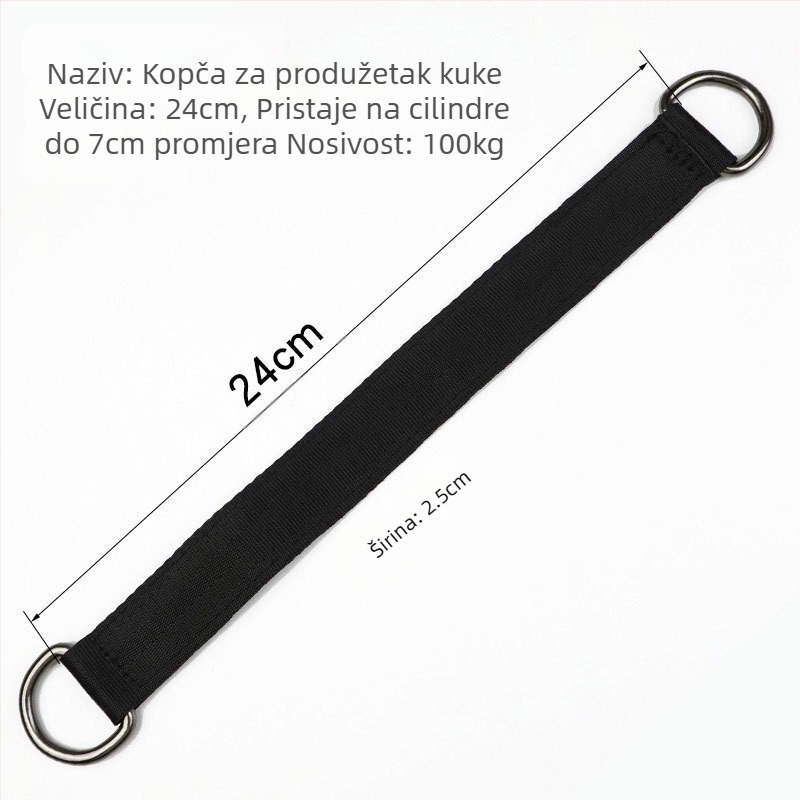 Produžetak horizontalne šipke s kukom za spajanje s oprugom i kopčom za vanjsko planinarenje i penjanje po stijenama, višenamjenski priključak s dvorištem