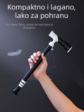 Ultra lagana prijenosna teleskopska štaka, protuklizna medicinska štaka, podesiva dvonamjenska planinarska štapa za hodanje za starije osobe