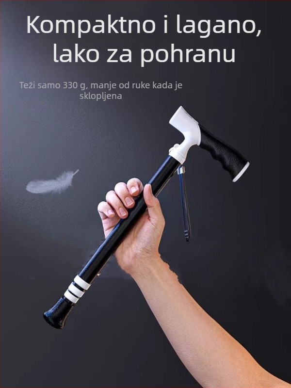 Ultra lagana prijenosna teleskopska štaka, protuklizna medicinska štaka, podesiva dvonamjenska planinarska štapa za hodanje za starije osobe