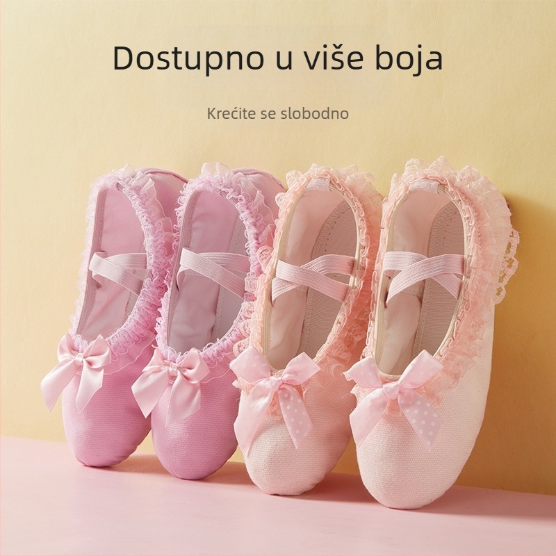 Plesne cipele za žene i djecu s mekim potplatom, jesenske i zimske, za vježbanje, podstavljene flisom, mesnate čipkaste, mačje kandže za djevojčice, princeza baletne cipele