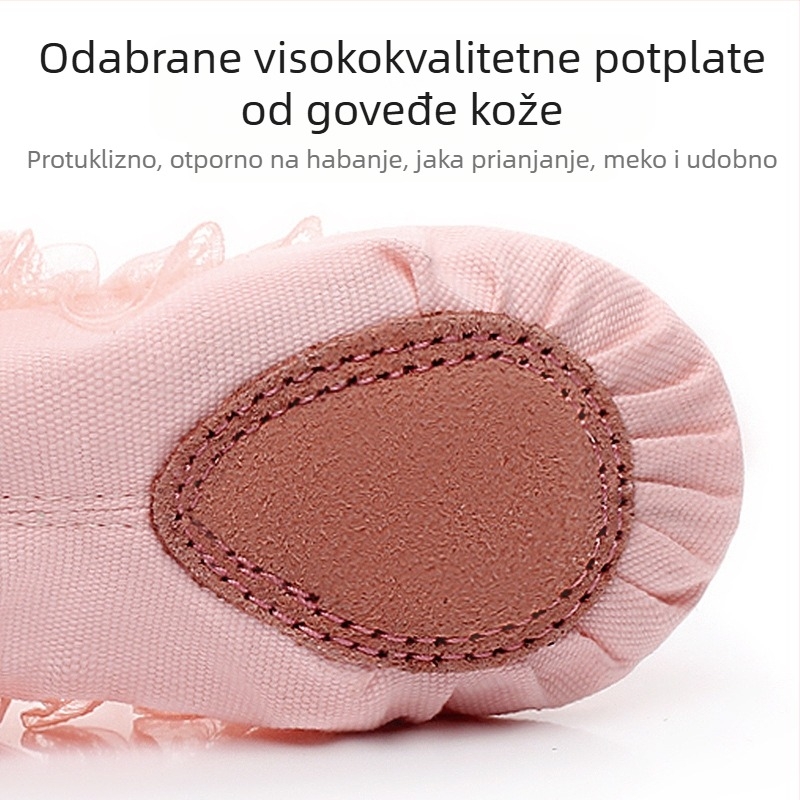 Plesne cipele za žene i djecu s mekim potplatom, jesenske i zimske, za vježbanje, podstavljene flisom, mesnate čipkaste, mačje kandže za djevojčice, princeza baletne cipele