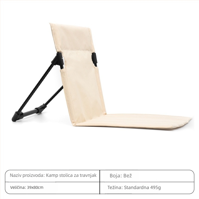 Vanjski kamperski jastuk za naslon, jednostavna stolica za plažu, prijenosna vrtna stolica, višenamjenska sklopiva izdržljiva stolica za slobodno vrijeme