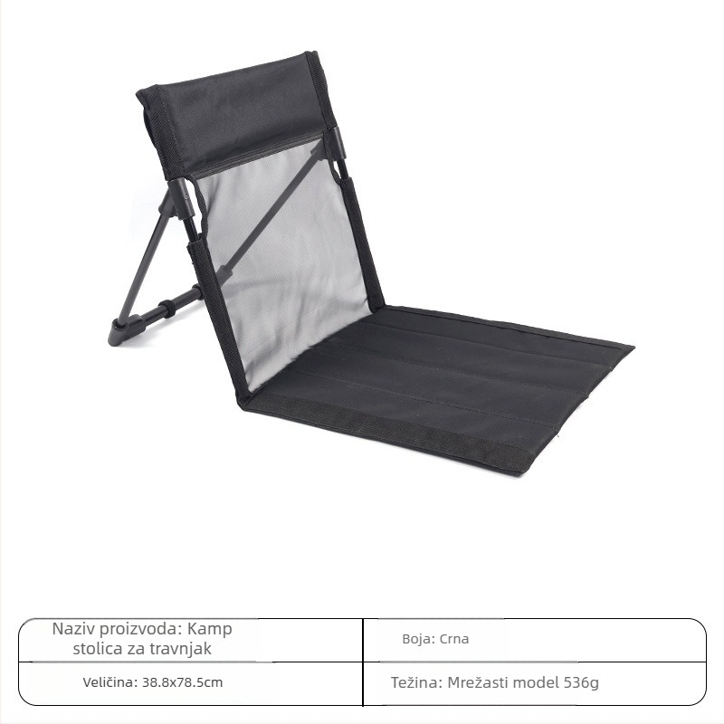 Vanjski kamperski jastuk za naslon, jednostavna stolica za plažu, prijenosna vrtna stolica, višenamjenska sklopiva izdržljiva stolica za slobodno vrijeme