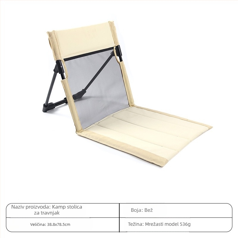 Vanjski kamperski jastuk za naslon, jednostavna stolica za plažu, prijenosna vrtna stolica, višenamjenska sklopiva izdržljiva stolica za slobodno vrijeme