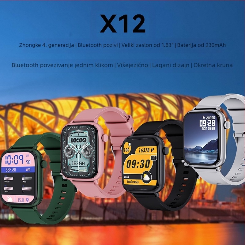 Vanjska trgovina Temu Privatni model Novi proizvod X12 Pametni sat Huaqiangbei Prava stopa Zdravlje Sport Isplativa narukvica