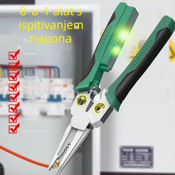 8-u-1 višenamjenska kliješta za mjerenje i skidanje izolacije žice, rezanje žice, izvlačenje žice, škare za žicu i kabele, kliješta za guljenje, kliješta za krimpovanje električnih žica