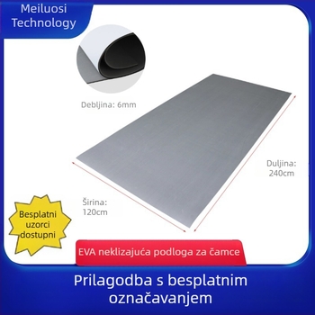 Podna prostirka od imitacije tikovine EVA bez utora, siva, privlačna za kosu, dekorativni pod za kamp-kućice s ljepljivom podlogom
