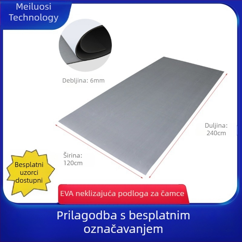 Podna prostirka od imitacije tikovine EVA bez utora, siva, privlačna za kosu, dekorativni pod za kamp-kućice s ljepljivom podlogom