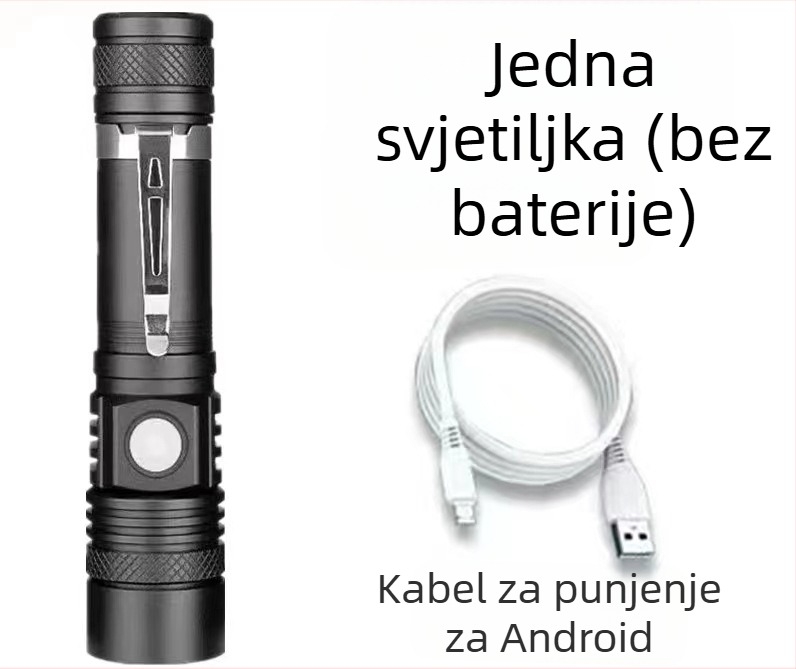 Nova T6 svjetiljka dugog dometa, USB punjiva, teleskopska, zum LED mini svijetla svjetiljka, tvornička utičnica