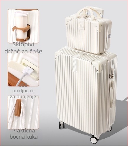 20-inčni aluminijski okvir, univerzalni kofer s kotačima za žene, retro kutija za studentske lozinke od 24 inča, veleprodaja prtljage