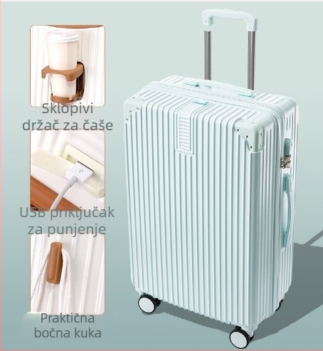 20-inčni aluminijski okvir, univerzalni kofer s kotačima za žene, retro kutija za studentske lozinke od 24 inča, veleprodaja prtljage