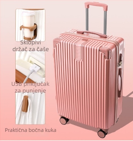 20-inčni aluminijski okvir, univerzalni kofer s kotačima za žene, retro kutija za studentske lozinke od 24 inča, veleprodaja prtljage