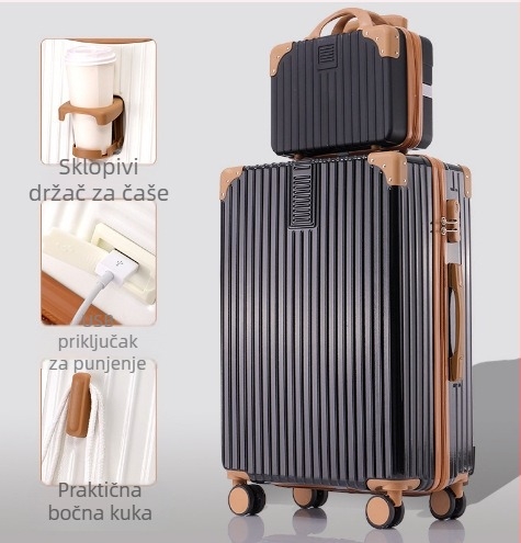 20-inčni aluminijski okvir, univerzalni kofer s kotačima za žene, retro kutija za studentske lozinke od 24 inča, veleprodaja prtljage