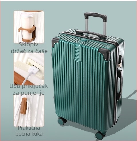 20-inčni aluminijski okvir, univerzalni kofer s kotačima za žene, retro kutija za studentske lozinke od 24 inča, veleprodaja prtljage