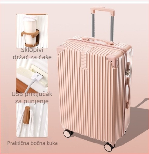 20-inčni aluminijski okvir, univerzalni kofer s kotačima za žene, retro kutija za studentske lozinke od 24 inča, veleprodaja prtljage