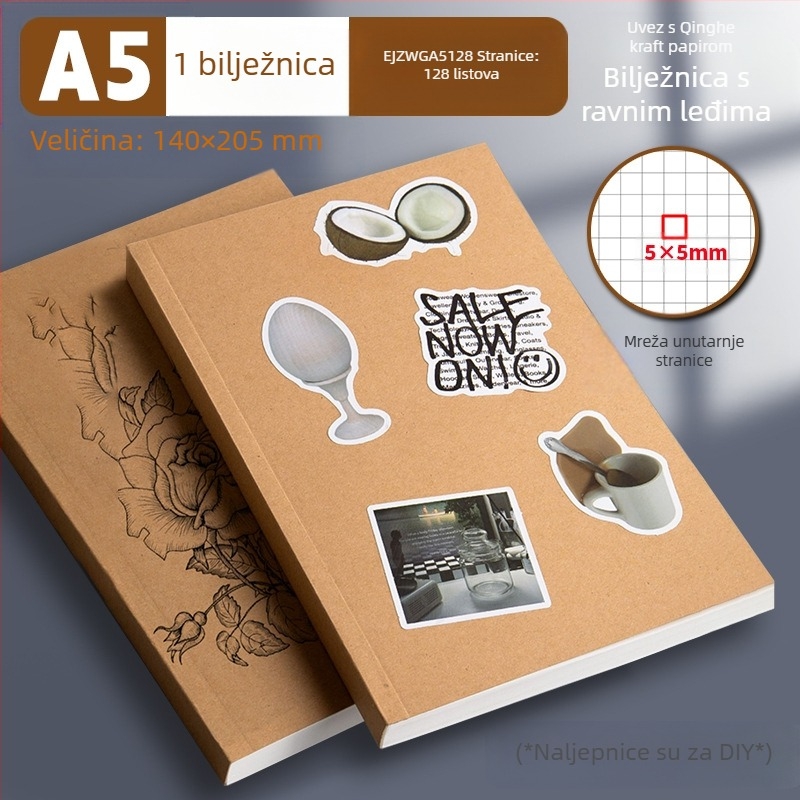 Wright bilježnica A4 vodoravna linija kraft papir uredski ljepljivi uvez A5 mala bilježnica B5 dnevnik za bilješke debela bilježnica